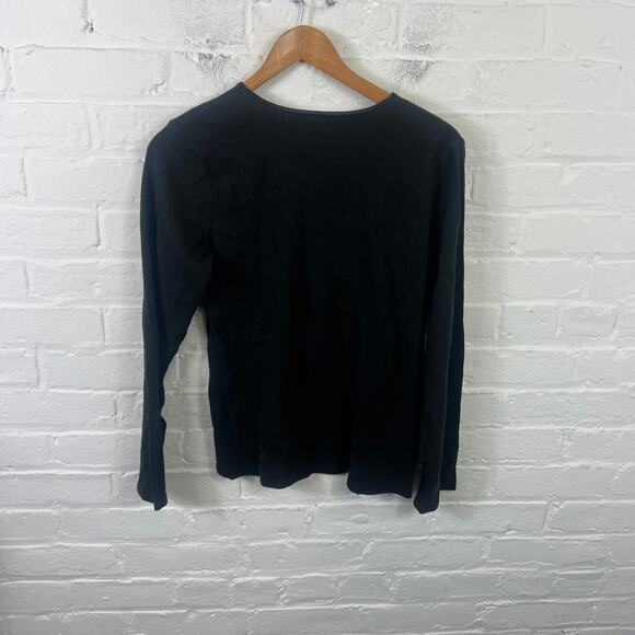 J. Jill Women's Crew Neck Compassion Tee Shirt Long Sleeve Black Size Medium - Picture 2 of 5